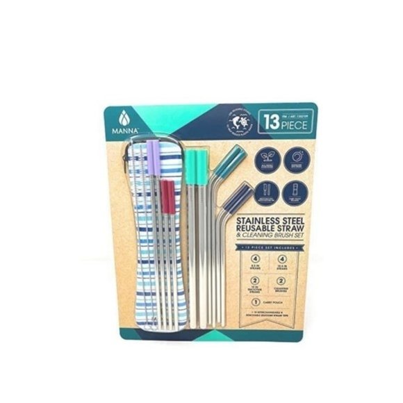 🔥New Manna 13pcs Reusable Straw & Cleaning Brush - Picture 6 of 6